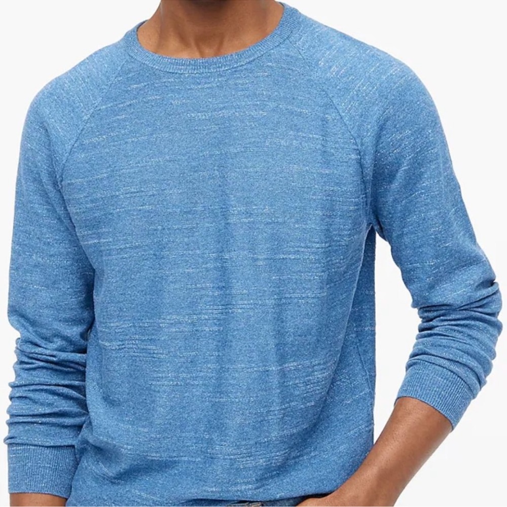 J Crew Men’s Blue Reglan Budded Crewneck Sweater Size XL